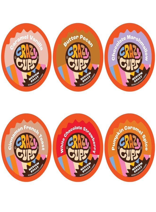Crazy Cups Flavored Medium Roast Hot or Iced Coffee, Variety Recyclable Pods for Keurig K Cup Brewers, 24 Count - Image 1