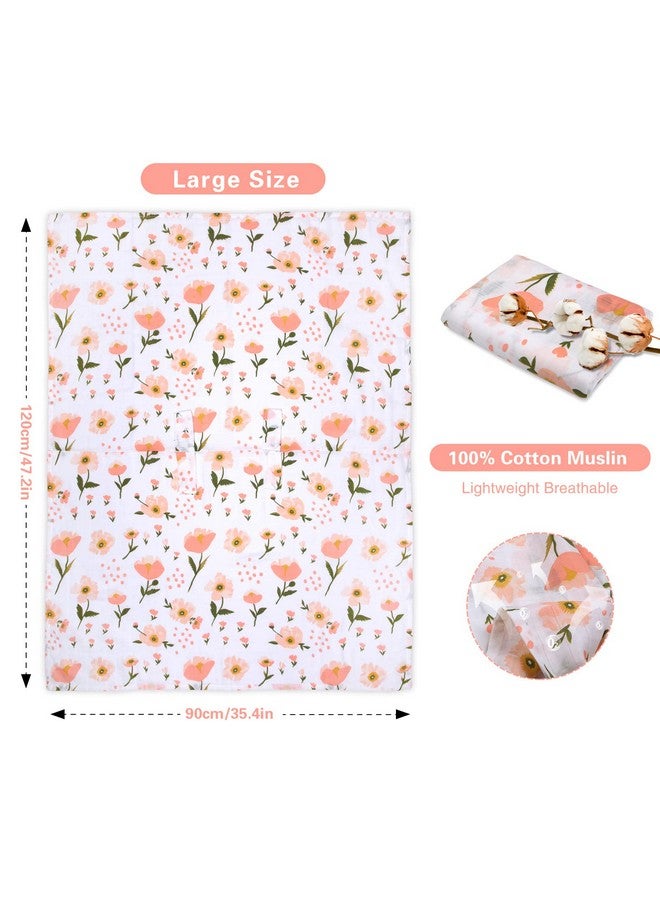 Metplus Muslin Carseat Cover for Babies, Metplus Breathable Infant Carseat Cover Lightweight Baby Carrier Cover for Girls Boys, Fit Spring Summer/Hot Days/Warm Weather, Pink Floral - Image 3