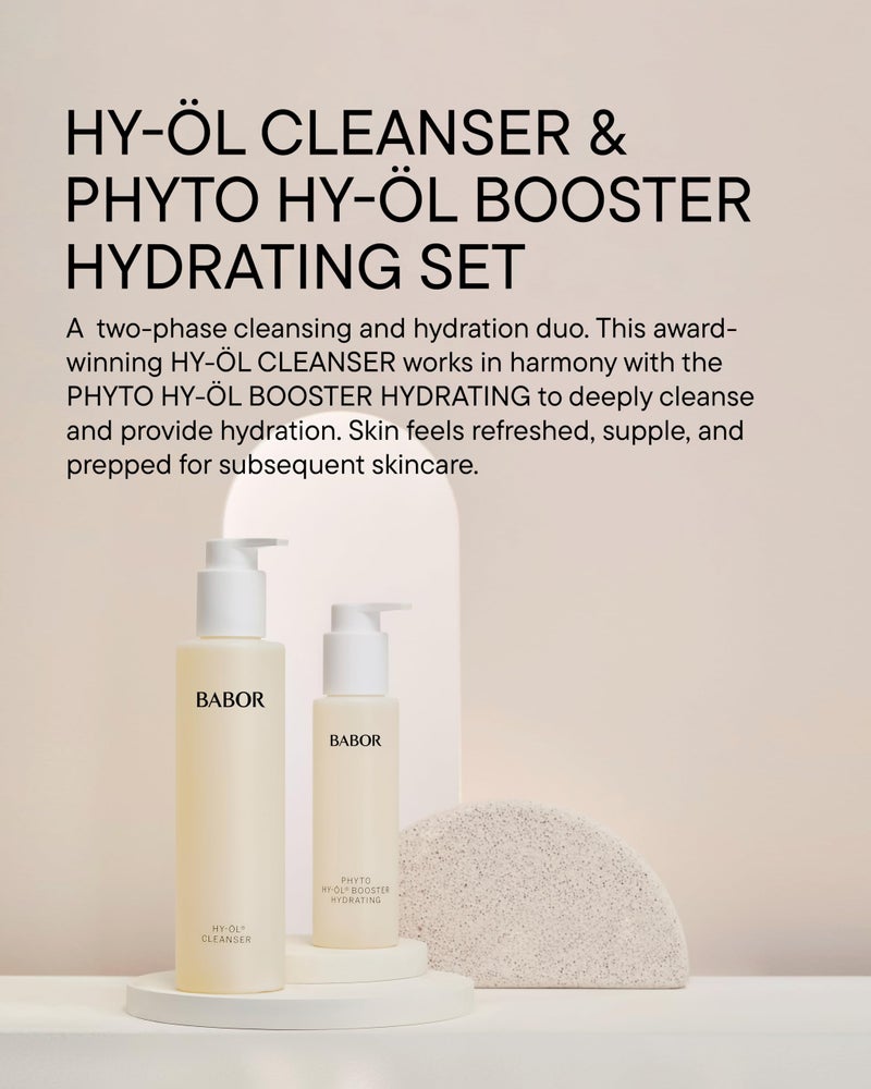 BABOR HY-OL Cleanser & Phyto HY-OL Booster Hydrating Set, Double Cleansing, Oil Cleanser and Makeup Remover Oil for Dull, Dry Skin - Image 3
