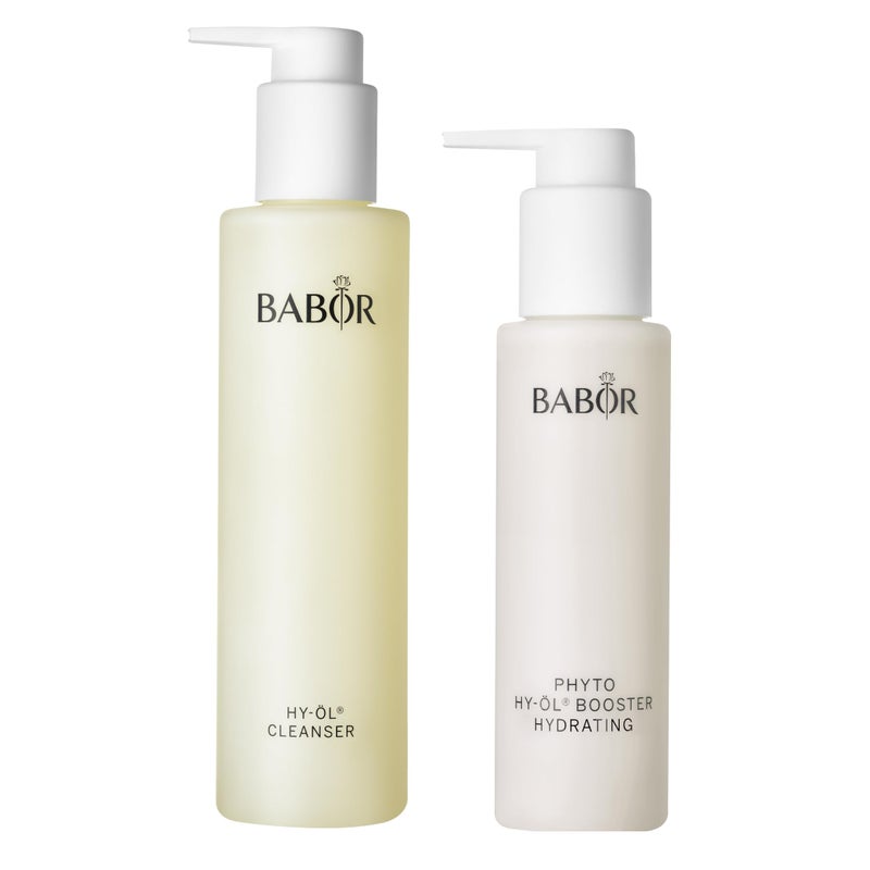 BABOR HY-OL Cleanser & Phyto HY-OL Booster Hydrating Set, Double Cleansing, Oil Cleanser and Makeup Remover Oil for Dull, Dry Skin - Image 1