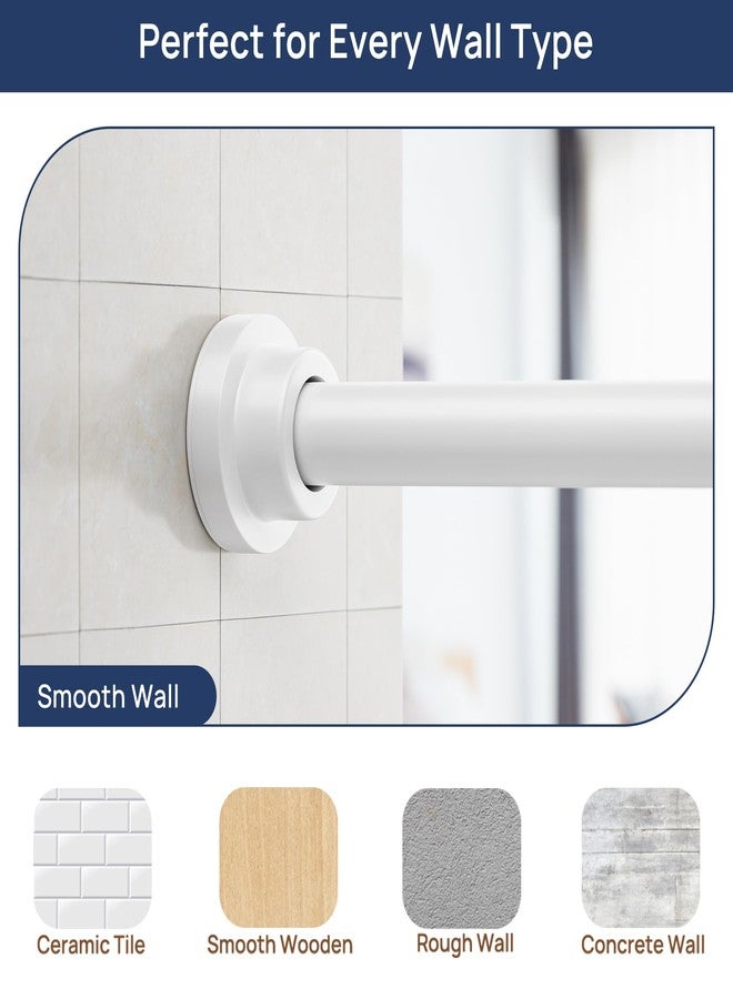ENJOYBASICS Adjustable Spring Tension Curtain Rod 32 to 66 Inches, Stainless Steel White Shower Rod No Drilling, 7/8" Tension Rod for Window, Bathroom, Closet, Room Divider, 2 Pack - Image 5