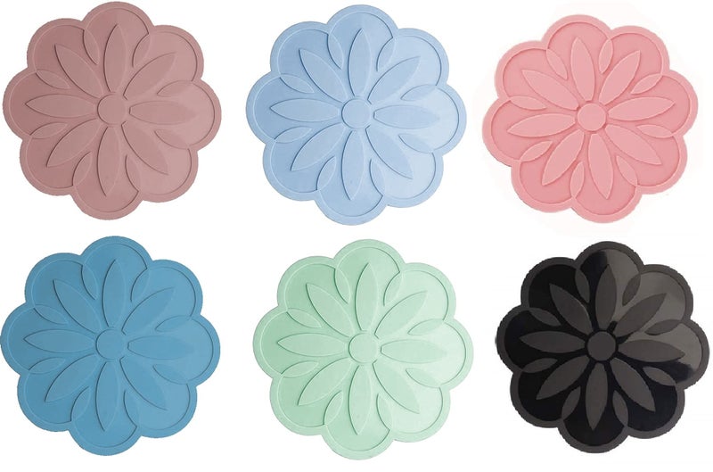 P-Plus International Silicone Trivets Mat for Dish Hot Pads for Counter Top,Pan and Pot Heat Resistant Hot Protector (Fulda_B Pack of 6 Random) - Image 1