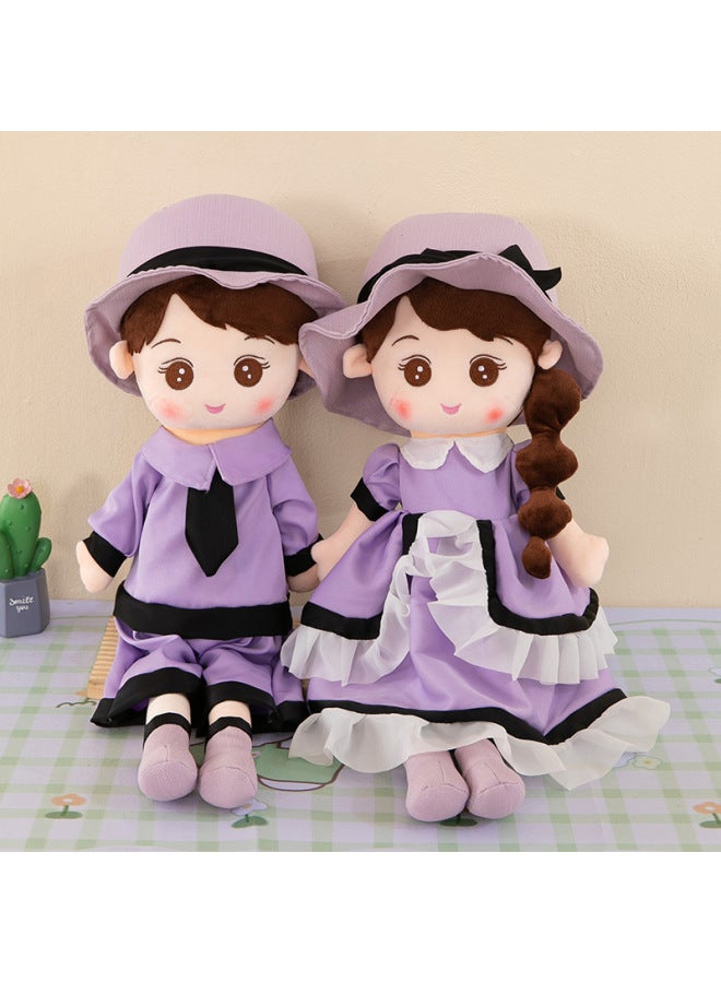 Couple Bed Doll Wedding Celebration Doll A Pair Of Plush Toy Children's Sleeping Doll Wedding Gift For Boys And Girls-Color:Fairy Couple Purple Girl-Height:60cm - Image 4