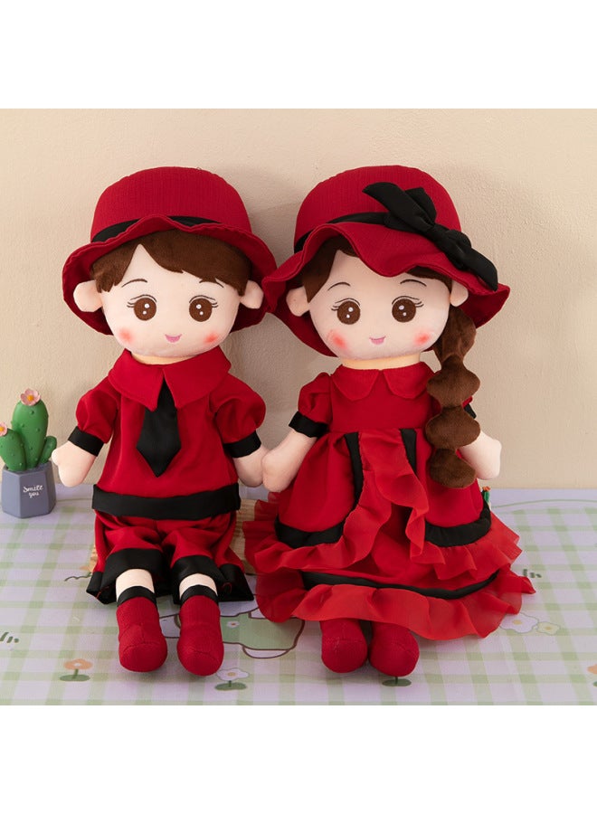 Couple Bed Doll Wedding Celebration Doll A Pair Of Plush Toy Children's Sleeping Doll Wedding Gift For Boys And Girls-Color:Fairy Couple Purple Girl-Height:60cm - Image 2