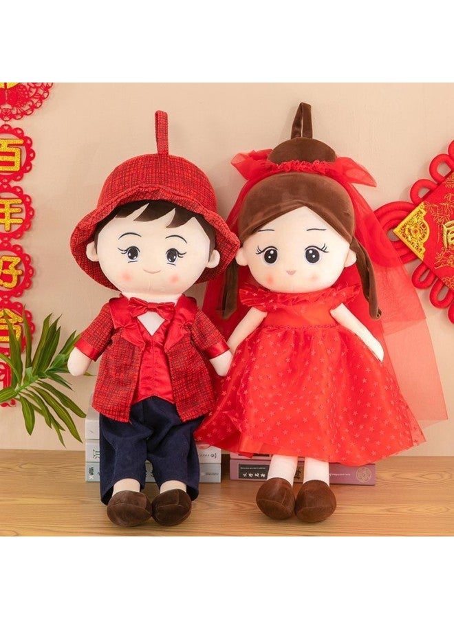 Couple Bed Doll Wedding Celebration Doll A Pair Of Plush Toy Children's Sleeping Doll Wedding Gift For Boys And Girls-Color:Fairy Couple Purple Girl-Height:60cm - Image 5