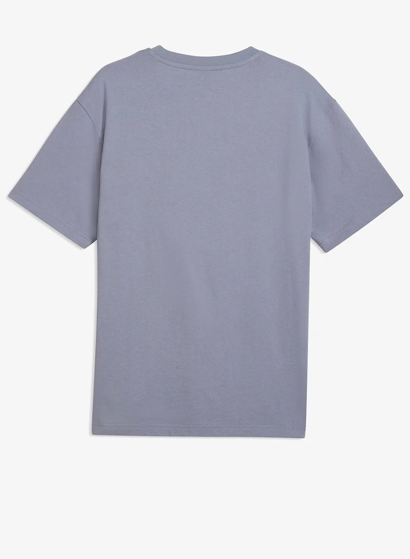 بوما تيشيرت قطة مريح بتصميم شعار أساسي مرتفع