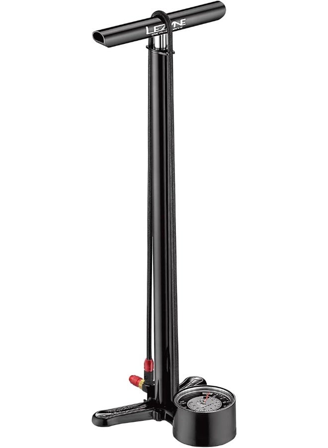 LEZYNE LEZYNE CNC Drive Bicycle Floor Pump, 220psi, High Pressure, Nylon-Reinforced Hose, 3.5" Gauge, Bike Pump - Image 1