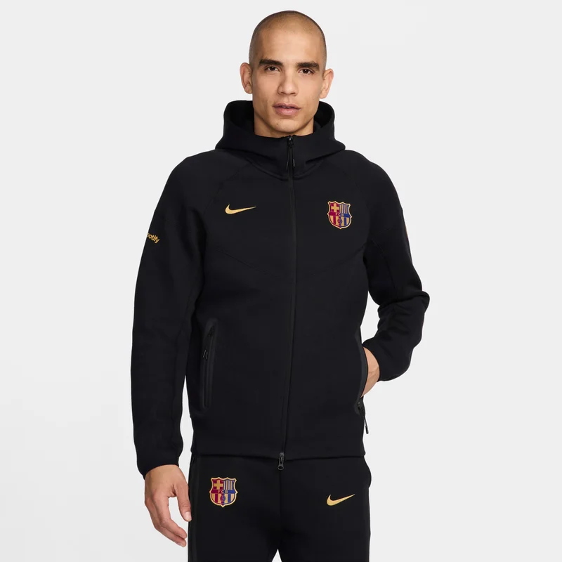 Nike Men's F.C. Barcelona Tech Fleece Windrunner Football Full-Zip Hoodie