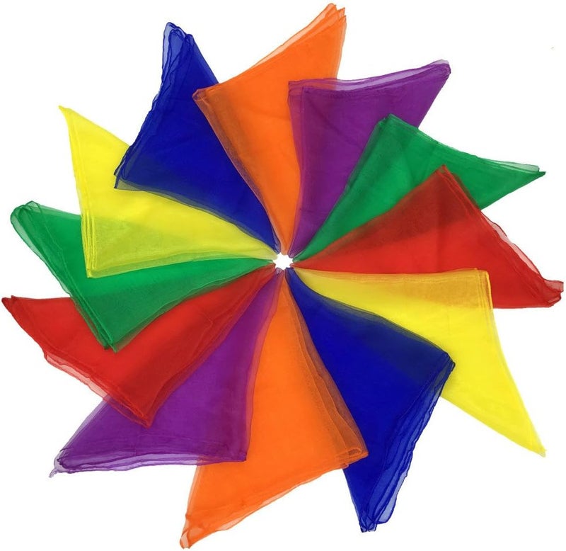 AIVIAI Dance Scarves Music Scarves for Children Movement and Juggling 12pcs - Image 1