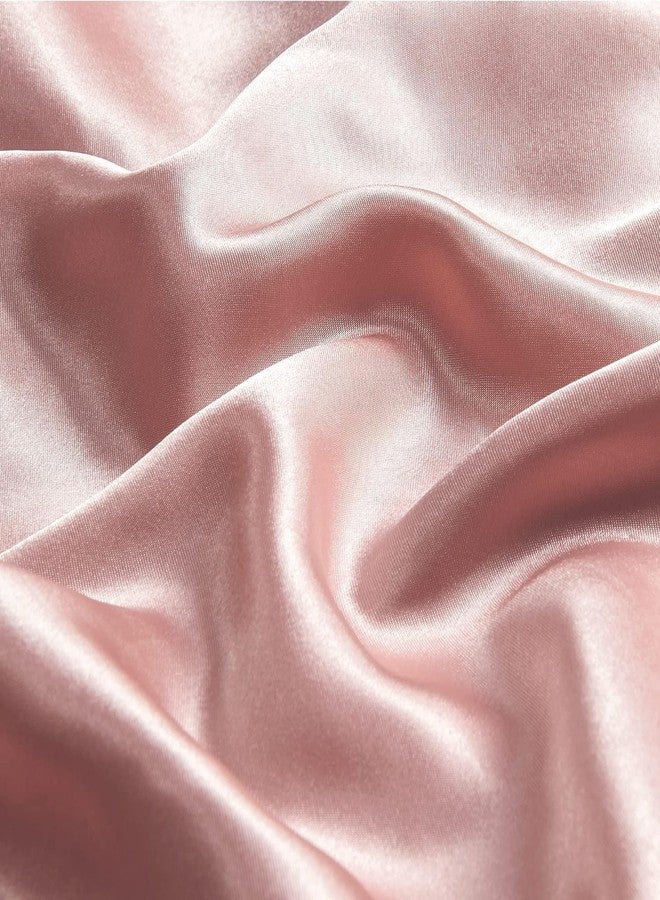 Filloxy Satin Silk Pillow Cover 2 Piece | 3 PC Multicolor Scrunchies | with Envelope Closure Design | Comfortable for Hair and Skin | Case Set - 18"x28" inches-(Pack of 2) (2.Rose Tapue) - Image 5