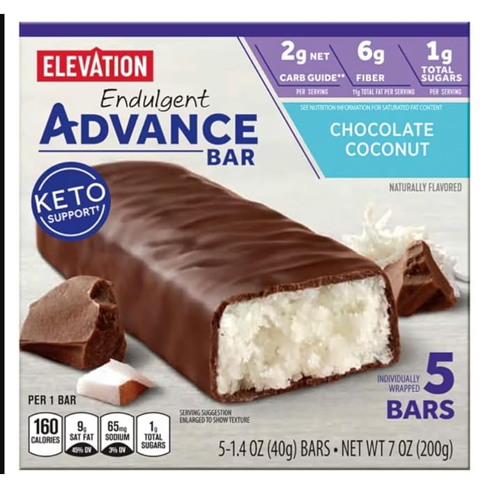 Generic ELEVATION Chocolate Coconut Endulgent Advance Bars, 5 count - Image 1