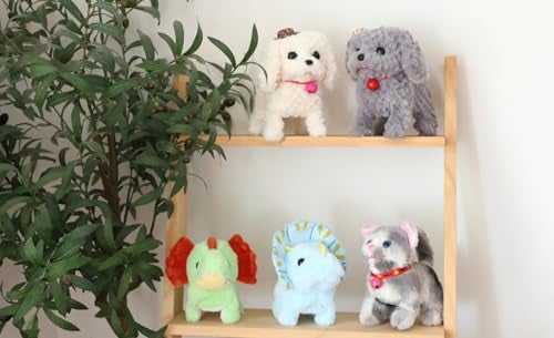 Cuteoy Walking White Dog Stuffed Animal Talking Wagging Nodding Educational Plush Puppy Toy Electric Interactive Animated Plushies for Girls Boys Birthday - Image 5