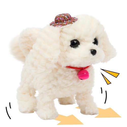 Cuteoy Walking White Dog Stuffed Animal Talking Wagging Nodding Educational Plush Puppy Toy Electric Interactive Animated Plushies for Girls Boys Birthday - Image 1