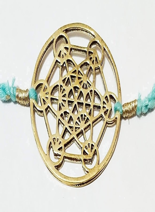 ATHZ BRASS DIAL Rakhi Combo set of 2 For Brothers Rakhis Brass Rakhi with Turquoise,Purple thread colour of The Third Eye Chakra For Bhaiya Rakhis Cutwork Brass Dial for Rakshabandhan - Image 2