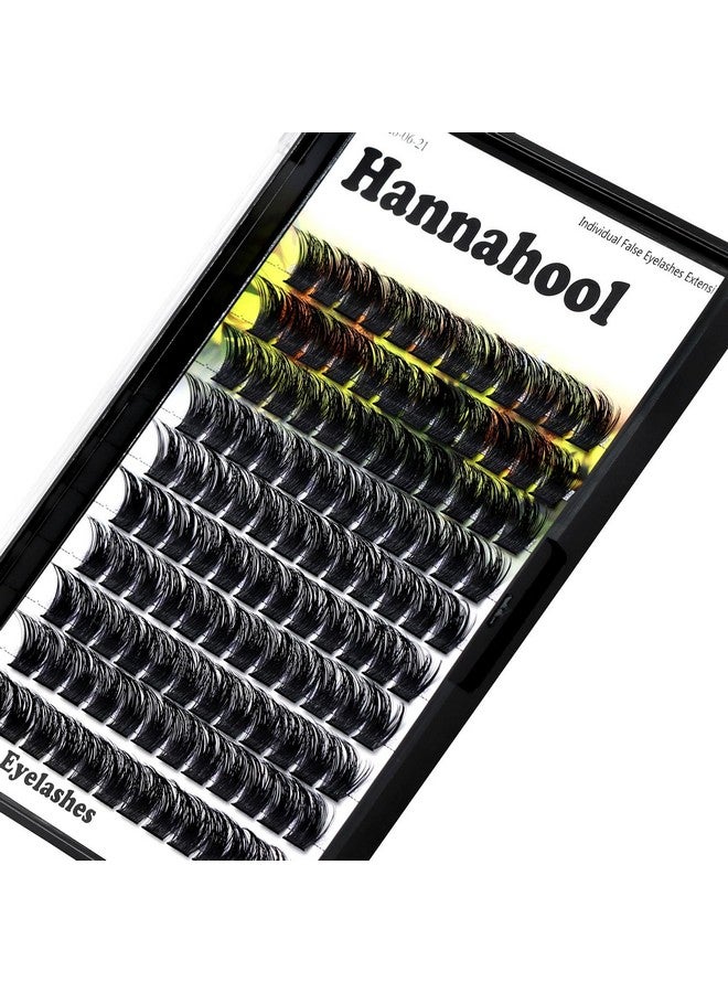 Hannahool Large Pack Wide Stem Cluster Eyelashes D Curl 10-20mm Available Handmade D Curl Wide Stem Individual False Eyelashes 5D Volume DIY Eye Lashes Extensions Beauty Tools (14mm) - Image 1