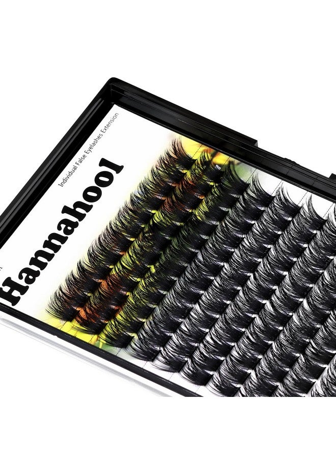 Hannahool Large Pack Wide Stem Cluster Eyelashes D Curl 10-20mm Available Handmade D Curl Wide Stem Individual False Eyelashes 5D Volume DIY Eye Lashes Extensions Beauty Tools (14mm) - Image 2