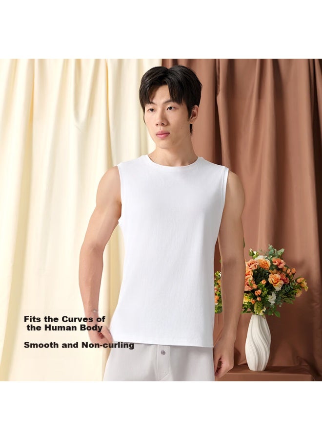 Your Sun Yiershuang High-quality 100% Pure Cotton Men's Wide-shoulder Tank Top Undershirt - Image 5