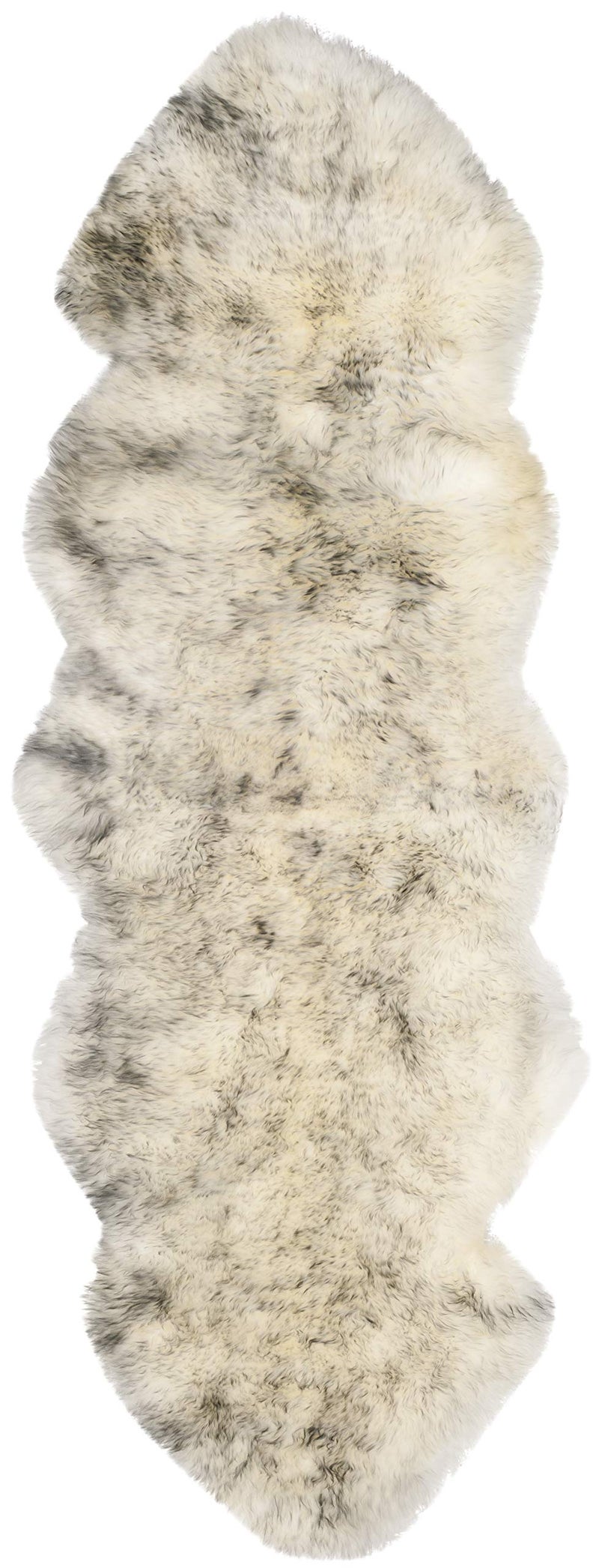 SAFAVIEH Sheep Skin Collection Runner Rug - 2' x 6', Ivory & Smoke Grey, Handmade Rustic Glam Genuine Pelt, 3.4-inch Thick Ideal for High Traffic Areas in Living Room, Bedroom (SHS121E) - Image 2