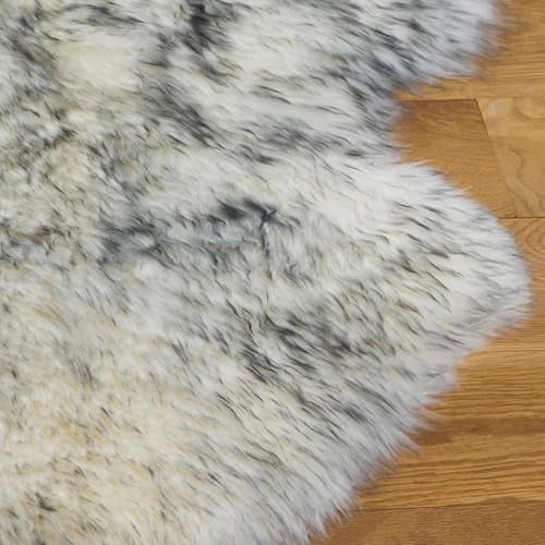 SAFAVIEH Sheep Skin Collection Runner Rug - 2' x 6', Ivory & Smoke Grey, Handmade Rustic Glam Genuine Pelt, 3.4-inch Thick Ideal for High Traffic Areas in Living Room, Bedroom (SHS121E) - Image 3