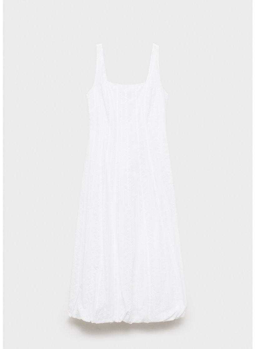 MANGO Puffed Hem Embroidered Dress  - Image 5