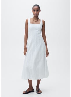 MANGO Puffed Hem Embroidered Dress  - Image 1