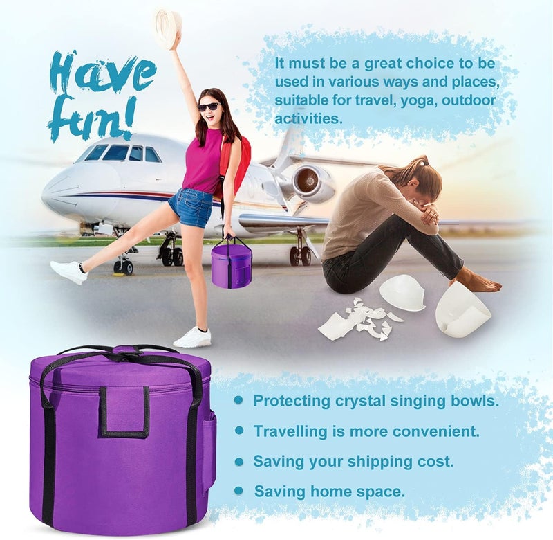 CVNC 440HZ 8 Inch F Note Heart Chakra Frosted Quartz Crystal Singing Bowl Meditation Therapy Sound Healing Instrument Sound Bath Bowl with Carrying Bag Mallet and O-ring - Image 5