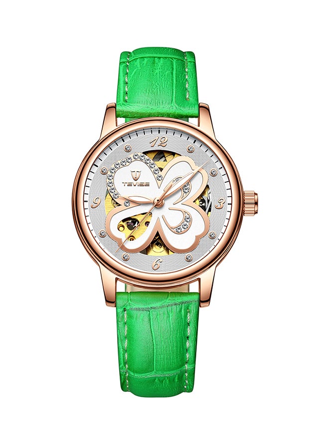 تيفيز ساعة يد بعقارب مقاومة للماء وسوار من الجلد طراز T835B women - Image 1