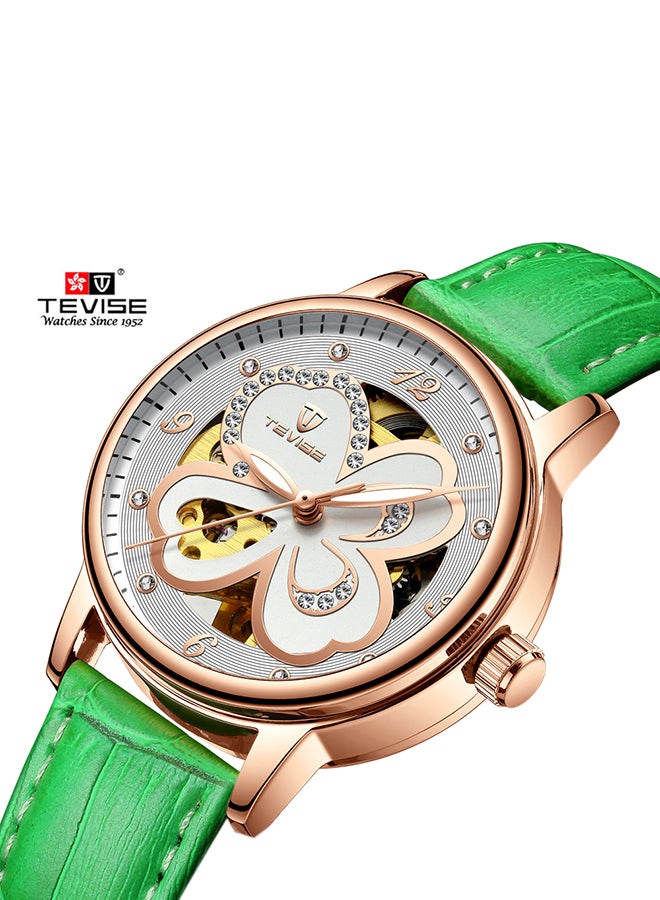 تيفيز ساعة يد بعقارب مقاومة للماء وسوار من الجلد طراز T835B women - Image 2