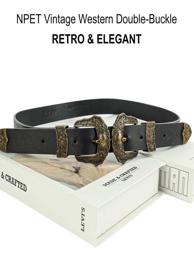 NPET Women Leather Belt for Jeans, Dresses, Fashion with Gold Buckle - Image 3
