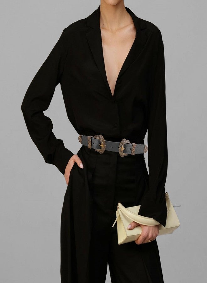 NPET Women Leather Belt for Jeans, Dresses, Fashion with Gold Buckle - Image 2