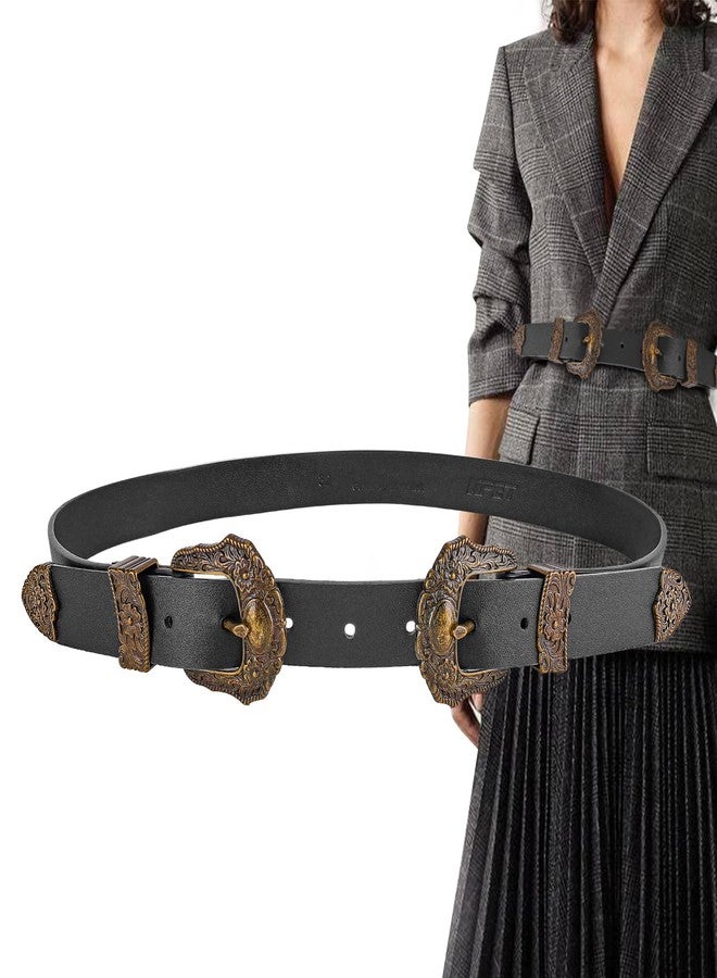 NPET Women Leather Belt for Jeans, Dresses, Fashion with Gold Buckle - Image 1