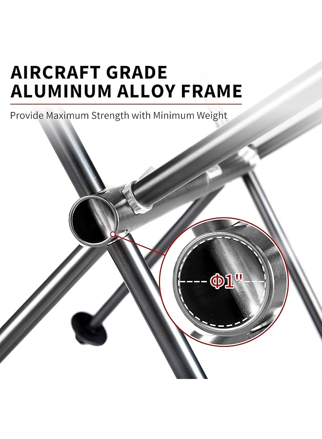 ناتشرهايك كرسي قمري قابل للطي من الألومنيوم من NatureHike YL05، رمادي، 68 × 56 × 30 سم، NH18Y050 Z - Image 4