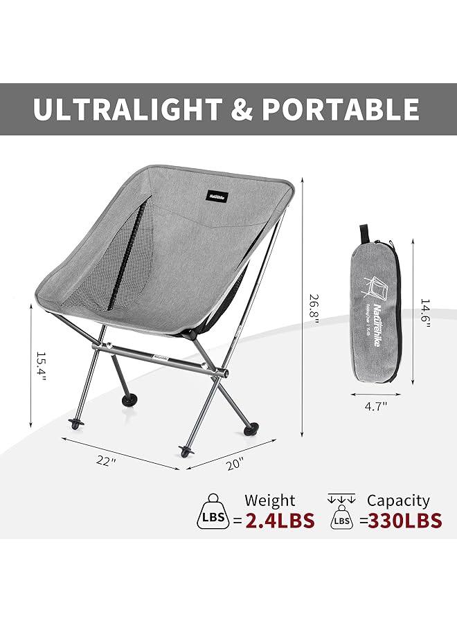 ناتشرهايك كرسي قمري قابل للطي من الألومنيوم من NatureHike YL05، رمادي، 68 × 56 × 30 سم، NH18Y050 Z - Image 3