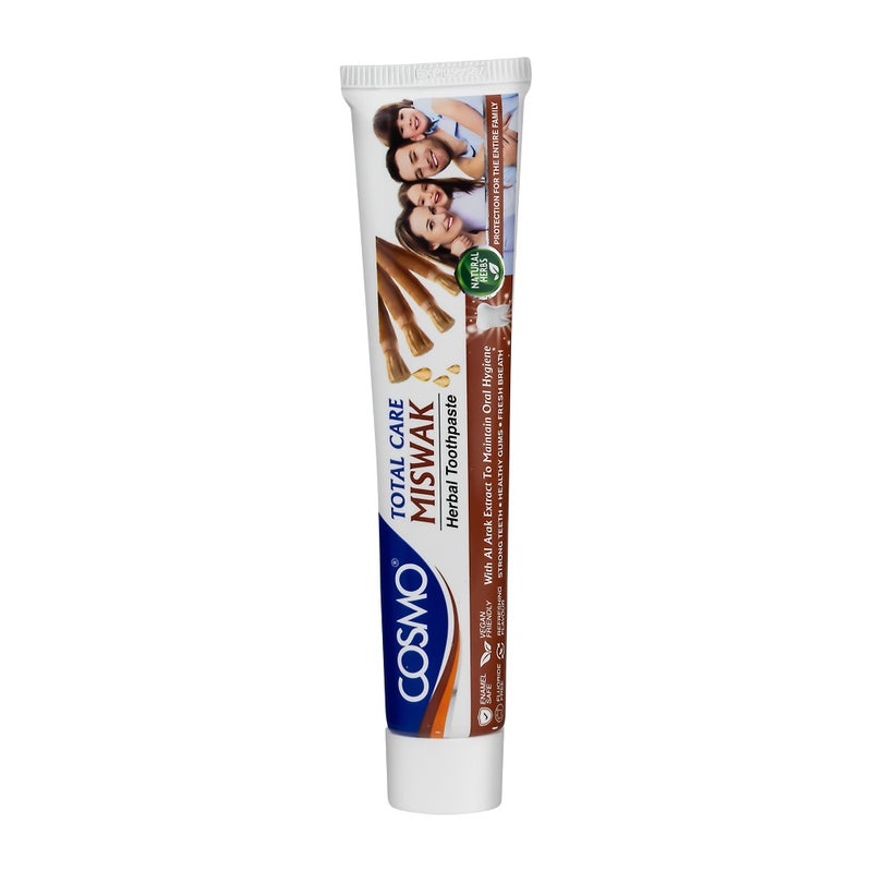 COSMO Total Care Miswak Herbal Toothpaste Complete Protection, Fresh Breath & Gum Health 100g Hygiene Solution with Miswak for Cavity Defense - Image 1
