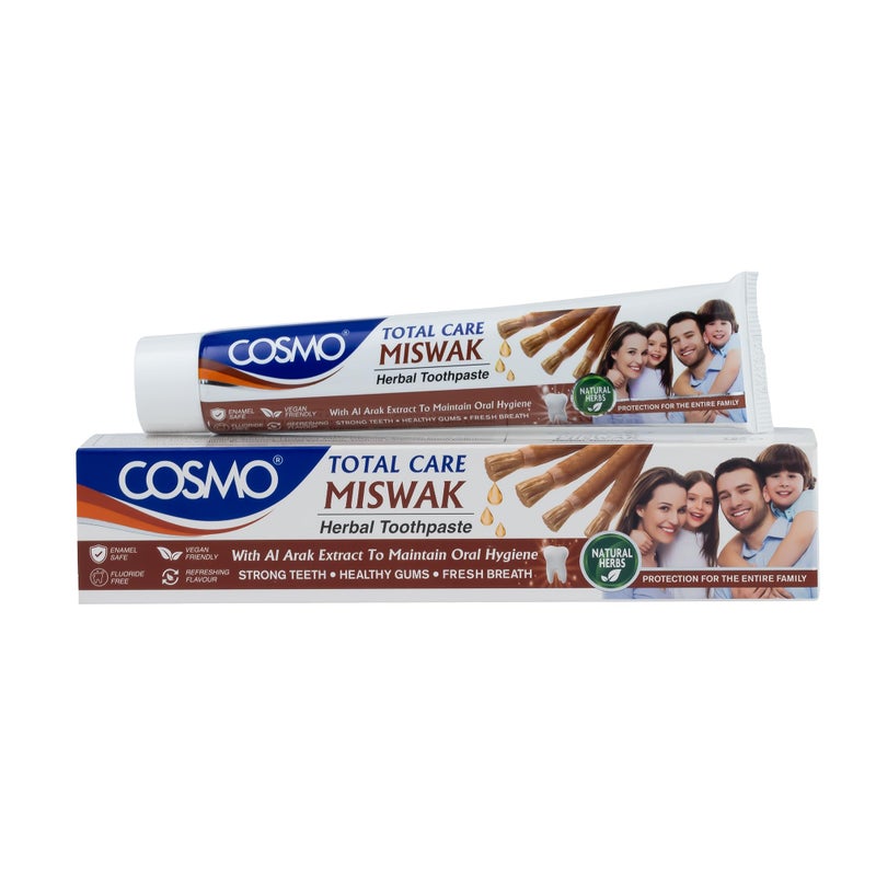 COSMO Total Care Miswak Herbal Toothpaste Complete Protection, Fresh Breath & Gum Health 100g Hygiene Solution with Miswak for Cavity Defense - Image 2