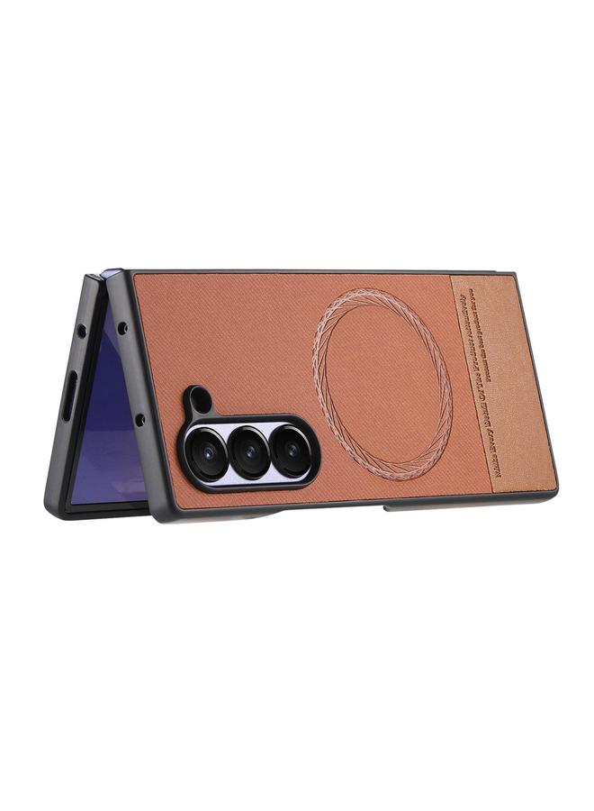 S-TOP Case For Samsung Galaxy Z Fold3 5G Twill Fabric Leather Skin Magnetic Back Phone Case - Image 3