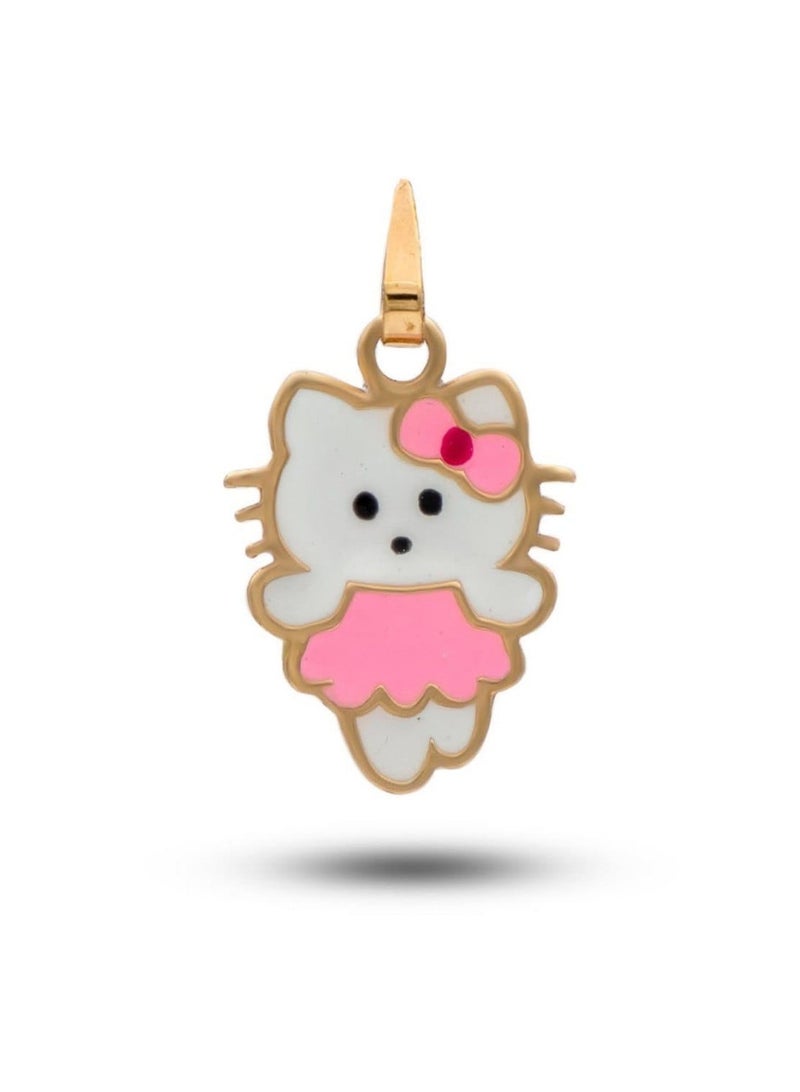 روبي آرت الذهب قلادة من الذهب الخالص عيار 18 قيراطًا مرصعة بالياقوت للبنات - 0.96 جرام - Image 1