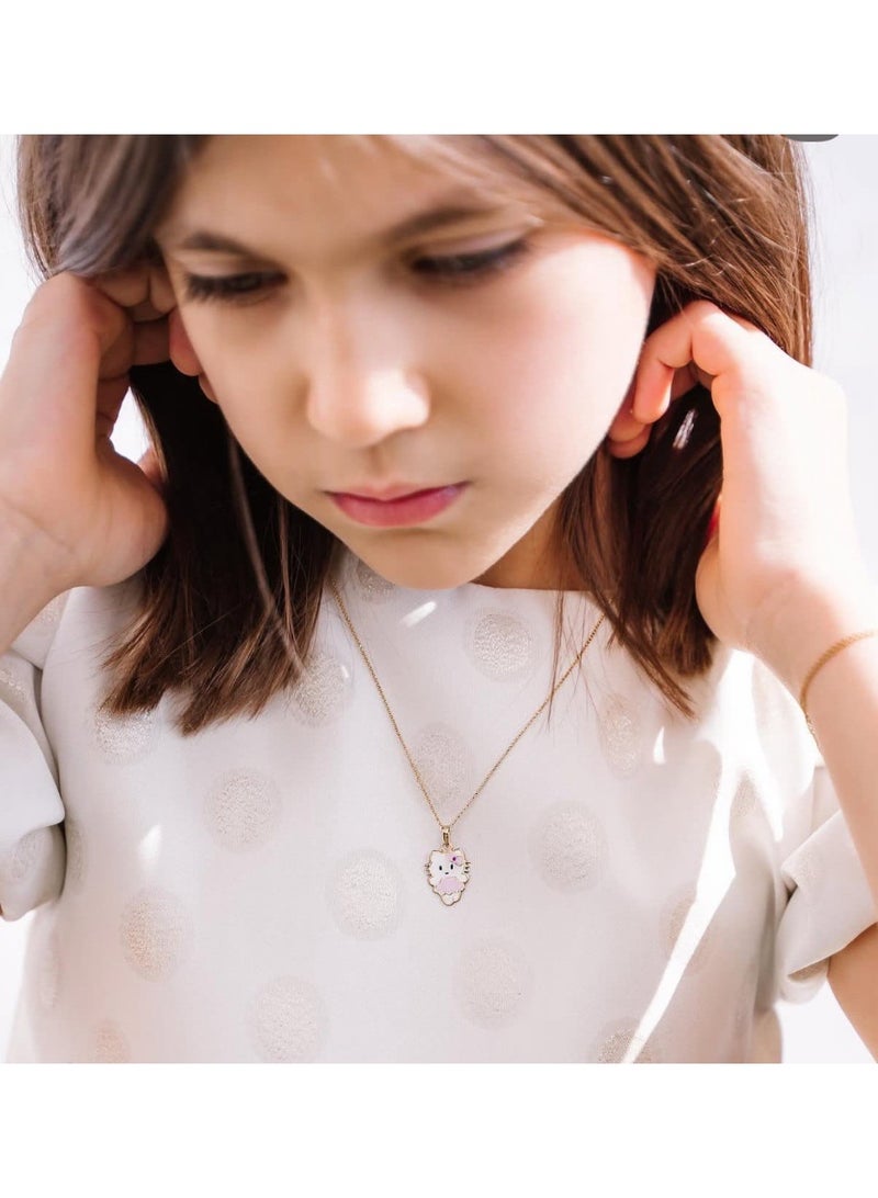 روبي آرت الذهب قلادة من الذهب الخالص عيار 18 قيراطًا مرصعة بالياقوت للبنات - 0.96 جرام - Image 3