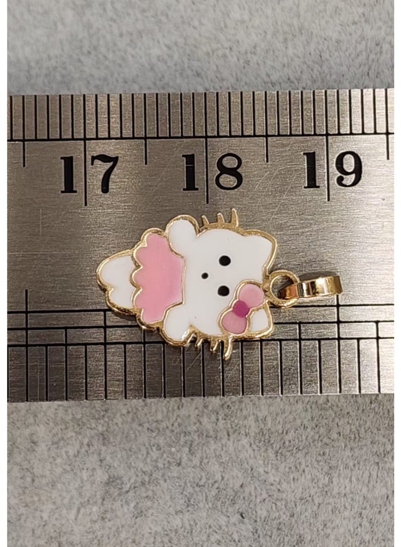 روبي آرت الذهب قلادة من الذهب الخالص عيار 18 قيراطًا مرصعة بالياقوت للبنات - 0.96 جرام - Image 4