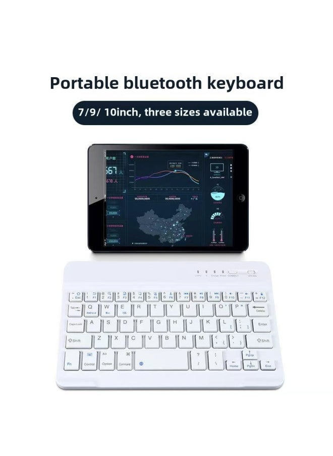 030 Single Keyboard Is Suitable For Phablet Portable 10 Inch Wireless Bluetooth Keyboard And Mouse Suit Generation-Color:10inch Bluetooth Keyboard + Color Box + Charging Cable-Product Type:Yellow - Image 5