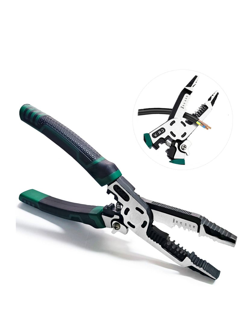 10-in-1 Wire Stripper Tool, wire crimping tool, C-RV Multifunctional needle nose pliers, Cutter, 9in Combination Plier, Wiring Tools and Multi-Function Hand Tool - Image 2