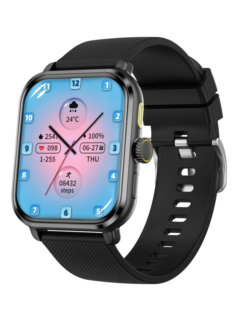 AROAQ - M12 Smart Watch, Elegant Multifunction Fitness Tracker Watch, Durable NFC Sleep Monitor Smart Wrist Watch With Multiple Sports Mode, Ideal For Gift, (Black) - Image 1