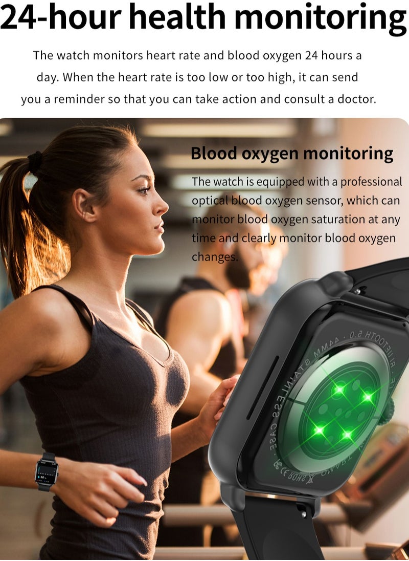 AROAQ - M12 Smart Watch, Elegant Multifunction Fitness Tracker Watch, Durable NFC Sleep Monitor Smart Wrist Watch With Multiple Sports Mode, Ideal For Gift, (Black) - Image 1