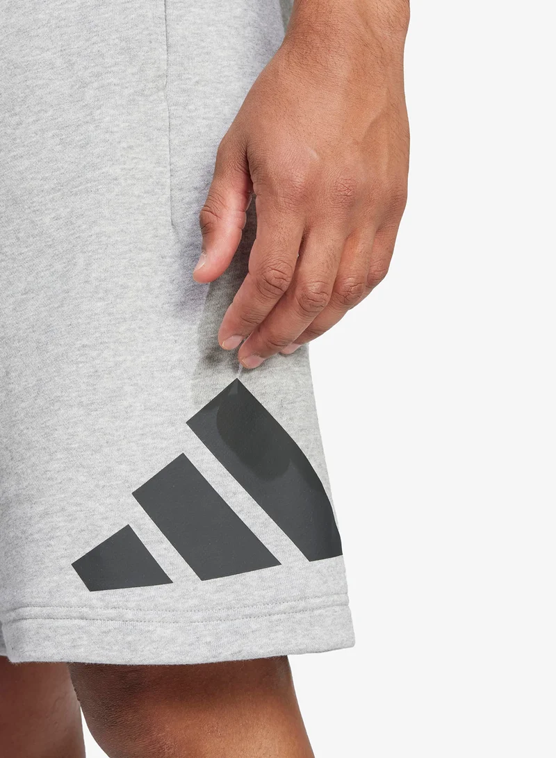 Adidas MGREYH/BLACK Big Logo French Terry Shorts for Men | Best Price UAE