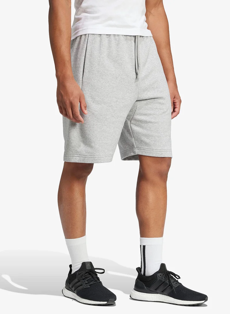 Adidas MGREYH/BLACK Big Logo French Terry Shorts for Men | Best Price UAE