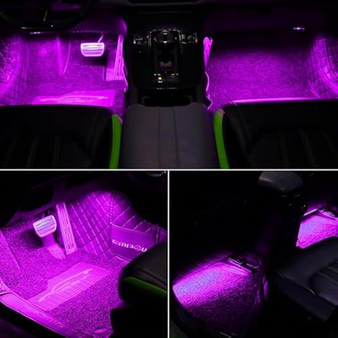 Bukela Car Interior Led Waterproof Led Strip For Car Interior Usb Powered Ambient Footwell Lights Customizable Ice Blue Blue Pink Colors Easy Installation Universal For Cars 5V Pink - Image 5