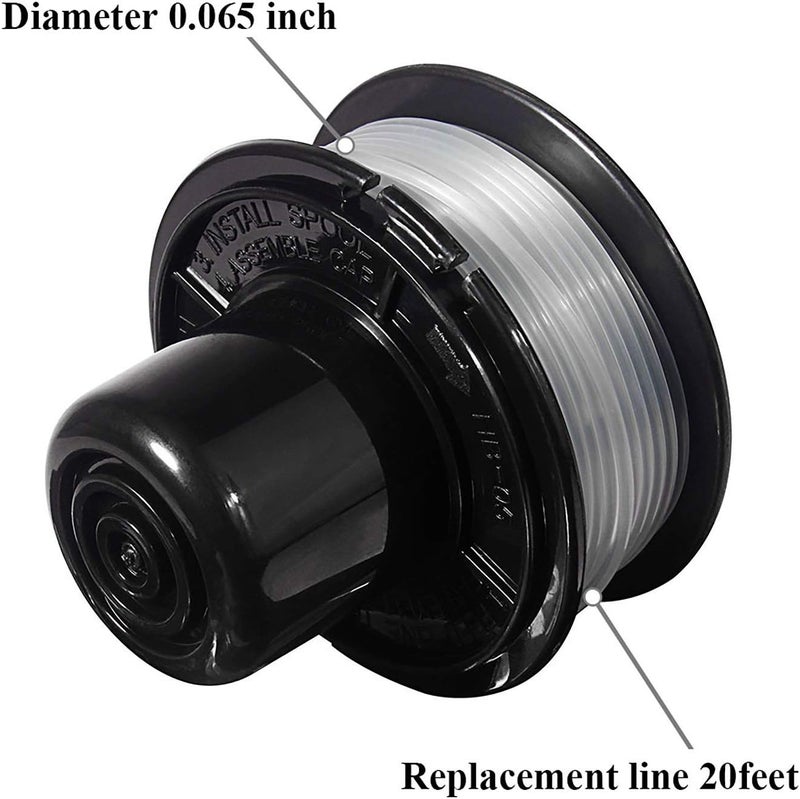 THTEN Weed Eater Spools Compatible with Black and Decker RS-136 ST4500 ST1000 ST4000 GE600 CST800 ST6800 String Trimmer Replacement Spool Line 20ft 0.065” Edger Refills Parts Auto-Feed (3 pcs Spools) - Image 2