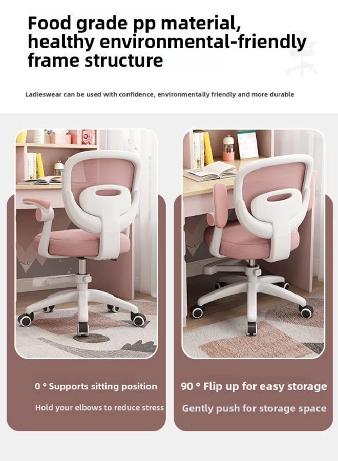 Reelyo Ergonomic Kids Desk Chair  Kids' Armchairs Computer Desk Chai  Child'S Children Student Study Office Computer Chair Ergonomic Low-Back Mesh Rolling Work Swivel Chairs Adjustable Seat Height Sit-Locking Casters Swivel Type - Image 4