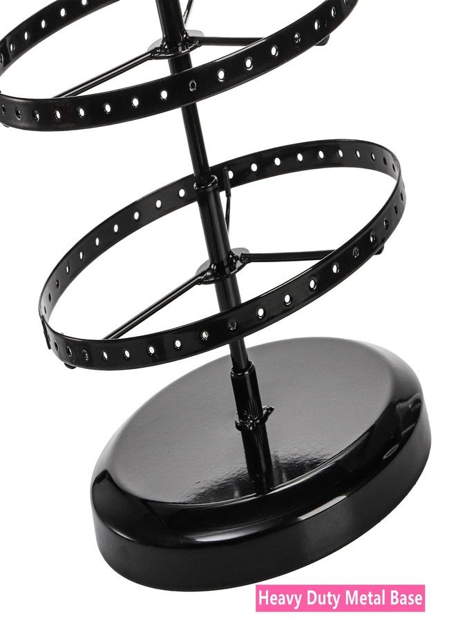 DEAYOU 6 Tiers Rotating Earring Holder Organizer, 264 Holes Metal Pierced Earring Display Stand Rack, Adjustable Hanging Earring Tree Organizer for Women, Girl, Selling, Black - Image 5