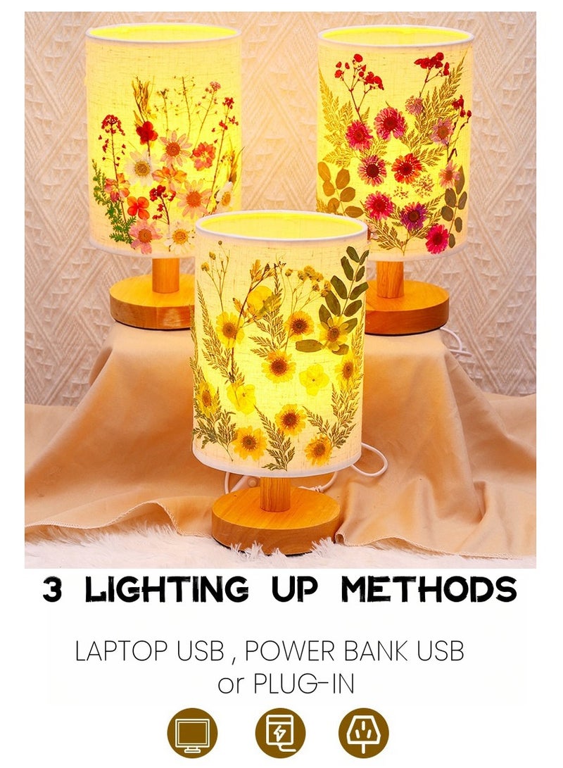 Aura Finesse DIY Warm Light Bedroom Table Lamp, With Tools Bag and Dry Flowers Bundle - Image 5